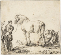P+ 036
<br/>
Man met paard
<br/>
<em>Wouwerman, Philips (1619-1668)</em>
